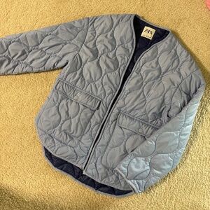 Zara Blue Quilted Jacket - oversized